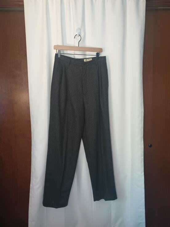 Eddie Bauer Pants - Vtg Eddie Bauer Womens Academia Wool Trouser Pants 12 Gray High Waist Old Money